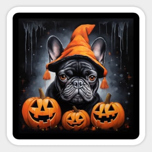 Halloween Black French Bulldog Sticker